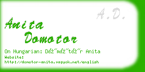 anita domotor business card